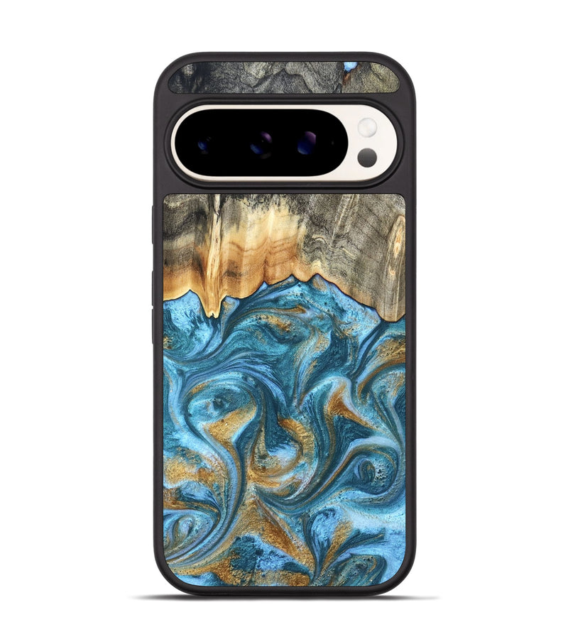 Pixel 9 Pro Wood Phone Case - Howard (Teal & Gold, 831272)