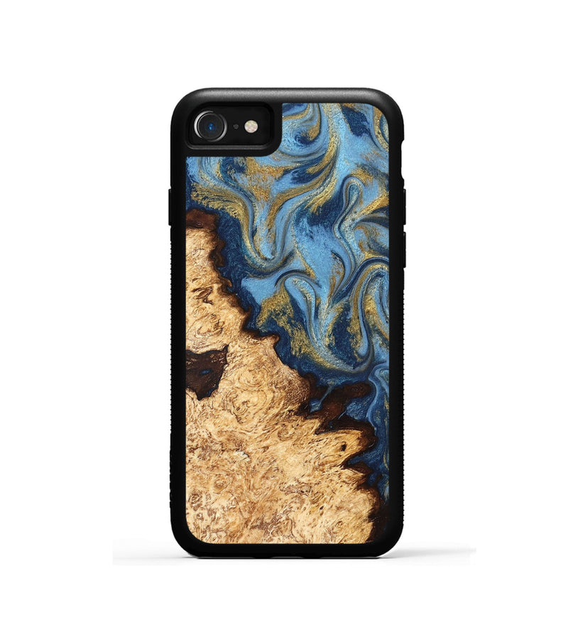 iPhone SE Wood Phone Case - Corrine (Teal & Gold, 831273)