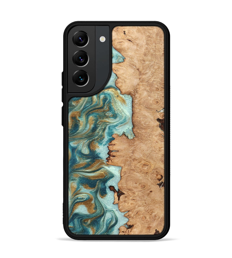 Galaxy S22 Plus Wood Phone Case - Huxley (Teal & Gold, 831274)