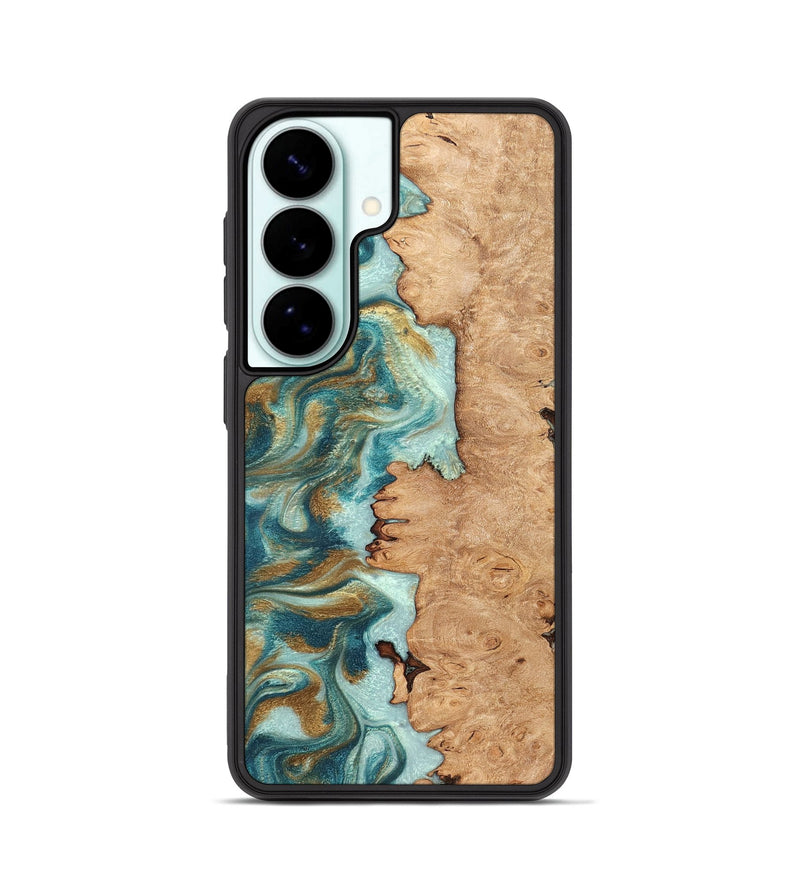 Galaxy S26 Wood Phone Case - Huxley (Teal & Gold, 831274)