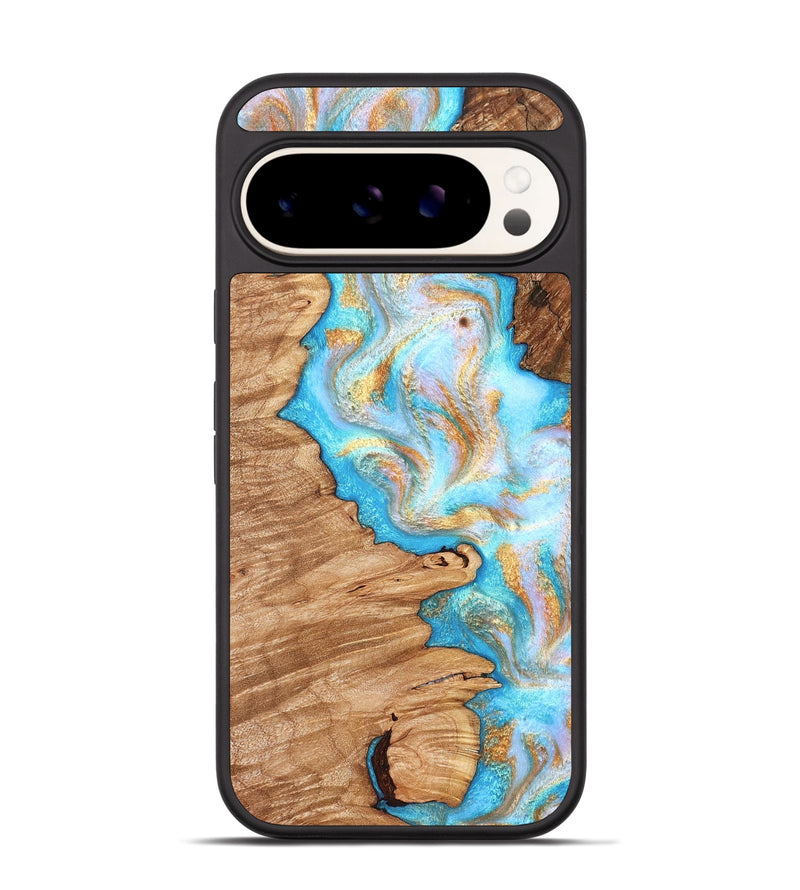 Pixel 9 Wood Phone Case - Dorthy (Teal & Gold, 831275)
