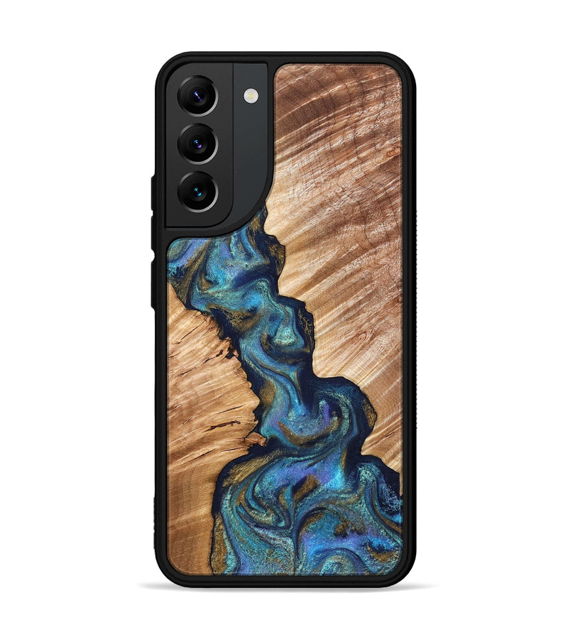 Galaxy S22 Plus Wood Phone Case - Marisol (Teal & Gold, 831276)