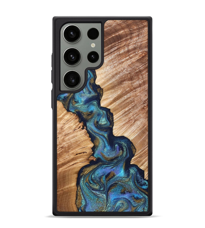 Galaxy S24 Ultra Wood Phone Case - Marisol (Teal & Gold, 831276)