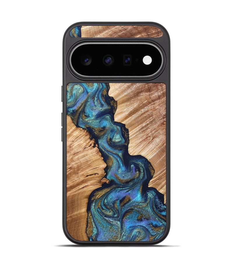 Pixel 11 Wood Phone Case - Marisol (Teal & Gold, 831276)