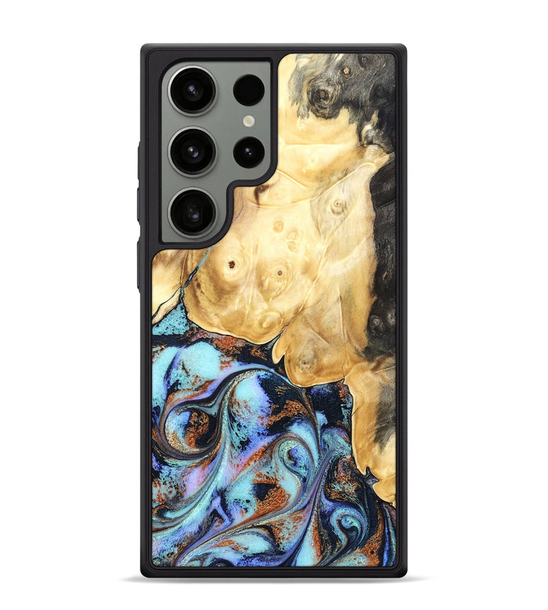 Galaxy S24 Ultra Wood Phone Case - Theo (Teal & Gold, 831277)