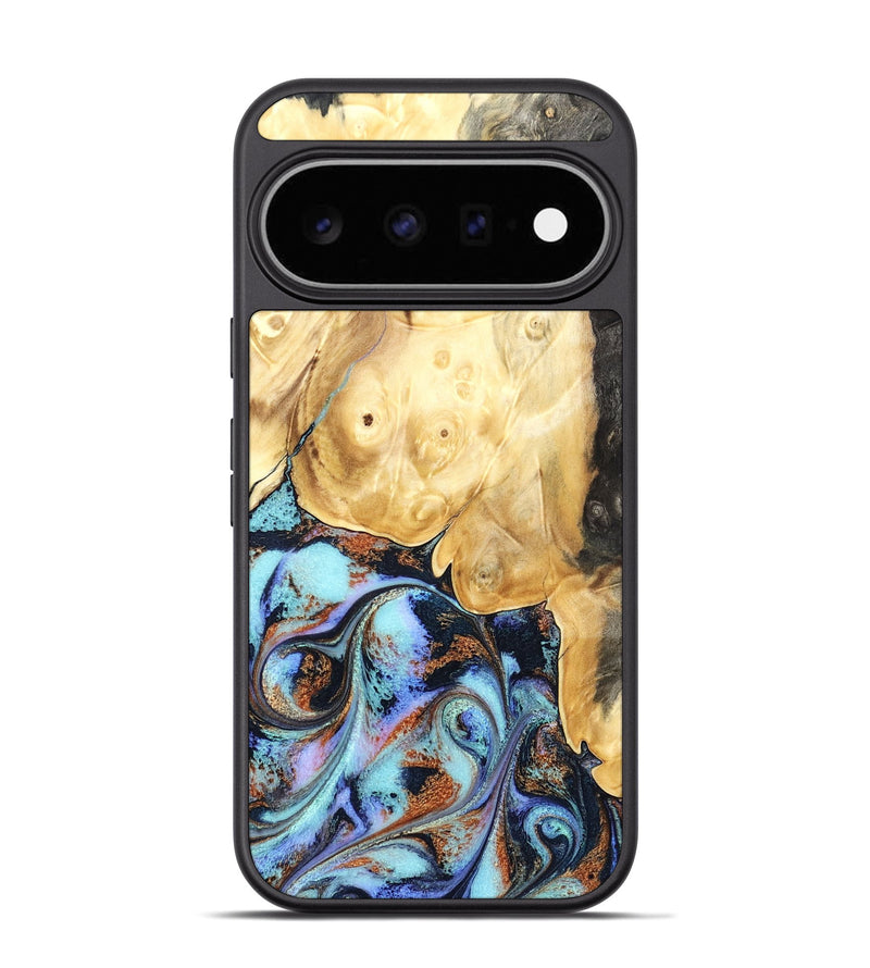 Pixel 11 Pro Wood Phone Case - Theo (Teal & Gold, 831277)