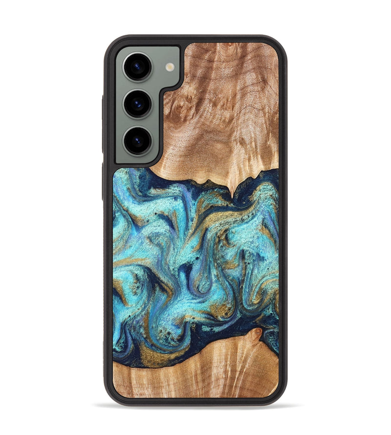 Galaxy S23 Plus Wood Phone Case - Glenna (Teal & Gold, 831278)