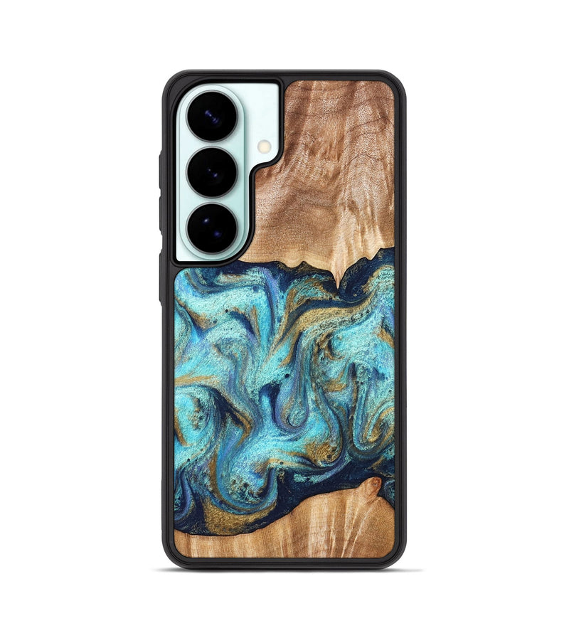 Galaxy S26 Wood Phone Case - Glenna (Teal & Gold, 831278)