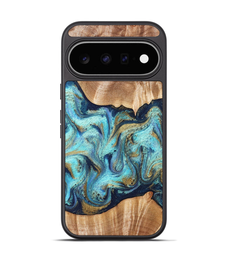 Pixel 11 Wood Phone Case - Glenna (Teal & Gold, 831278)