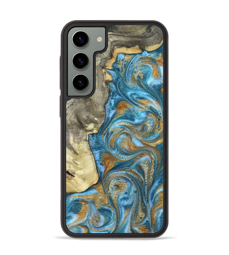 Galaxy S23 Plus Wood Phone Case - Karie (Teal & Gold, 831279)