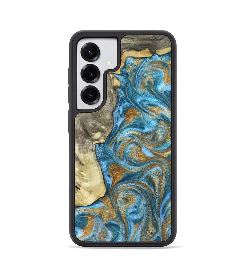 Galaxy S25 Wood Phone Case - Karie (Teal & Gold, 831279)