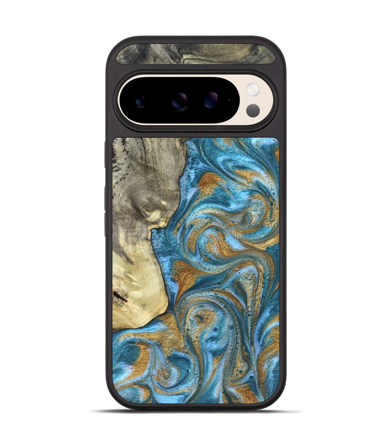 Pixel 10 Wood Phone Case - Karie (Teal & Gold, 831279)