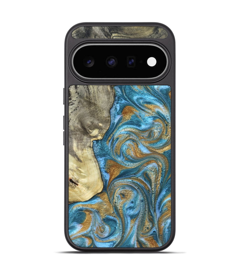 Pixel 11 Wood Phone Case - Karie (Teal & Gold, 831279)
