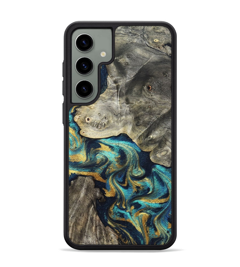 Galaxy S24 Plus Wood Phone Case - Amya (Teal & Gold, 831280)