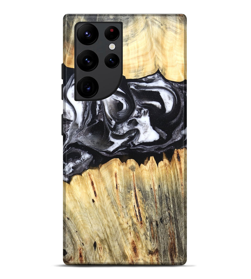 Galaxy S22 Ultra Wood Live Edge Phone Case - Raleigh (Black & White, 831281)