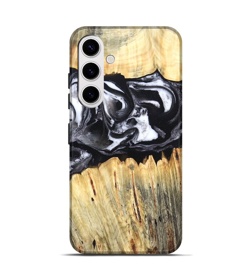 Galaxy S25 Wood Live Edge Phone Case - Raleigh (Black & White, 831281)