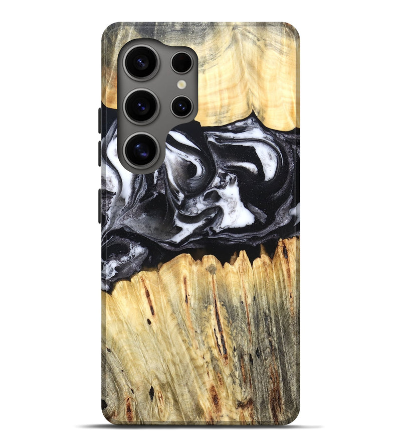 Galaxy S25 Ultra Wood Live Edge Phone Case - Raleigh (Black & White, 831281)