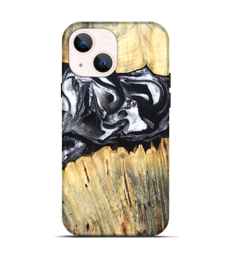 iPhone 13 Wood Live Edge Phone Case - Raleigh (Black & White, 831281)