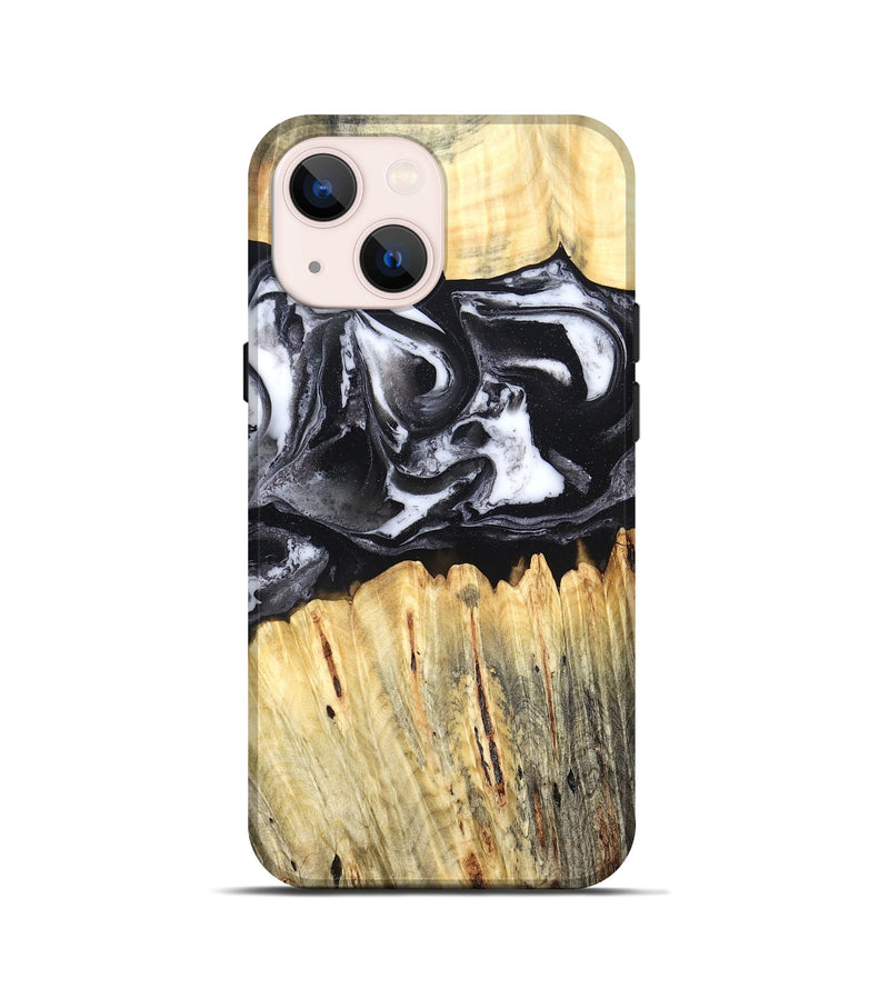 iPhone 13 mini Wood Live Edge Phone Case - Raleigh (Black & White, 831281)