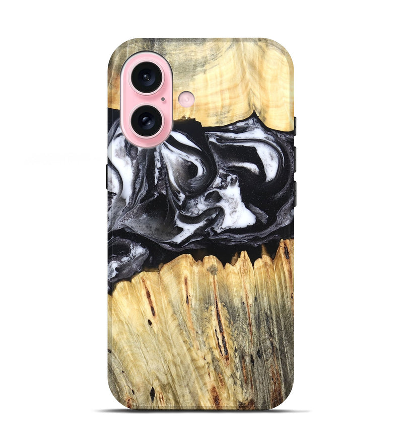 iPhone 17 Wood Live Edge Phone Case - Raleigh (Black & White, 831281)