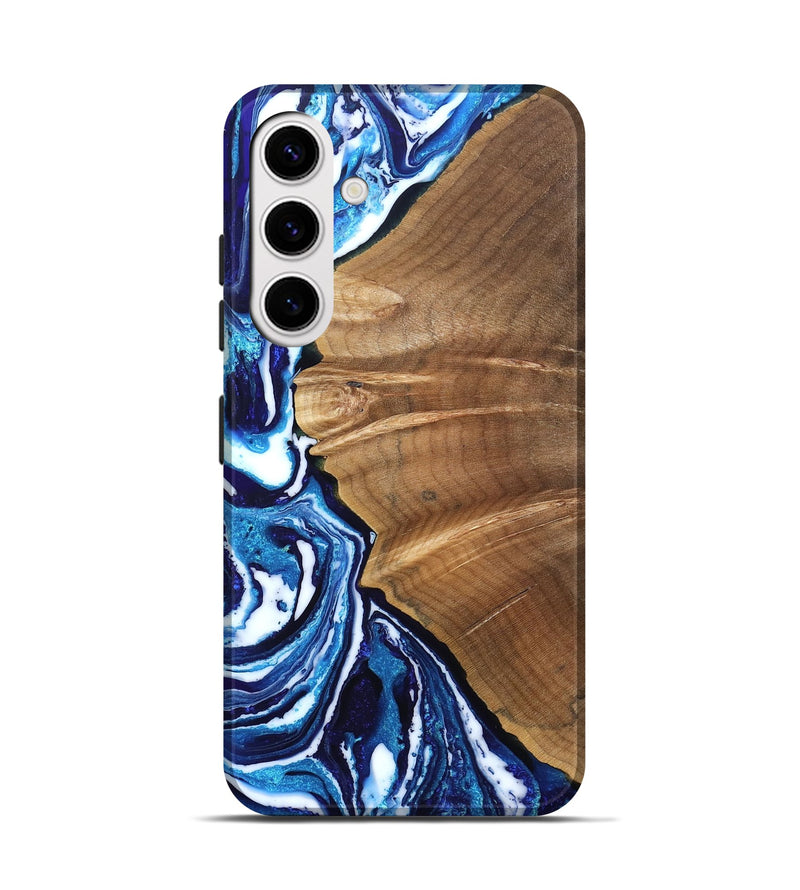 Galaxy S25 Wood Live Edge Phone Case - Tamara (Blue, 831284)