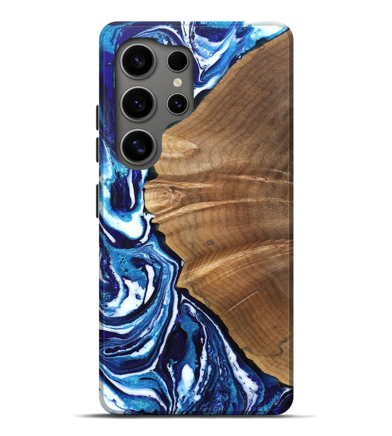 Galaxy S25 Ultra Wood Live Edge Phone Case - Tamara (Blue, 831284)