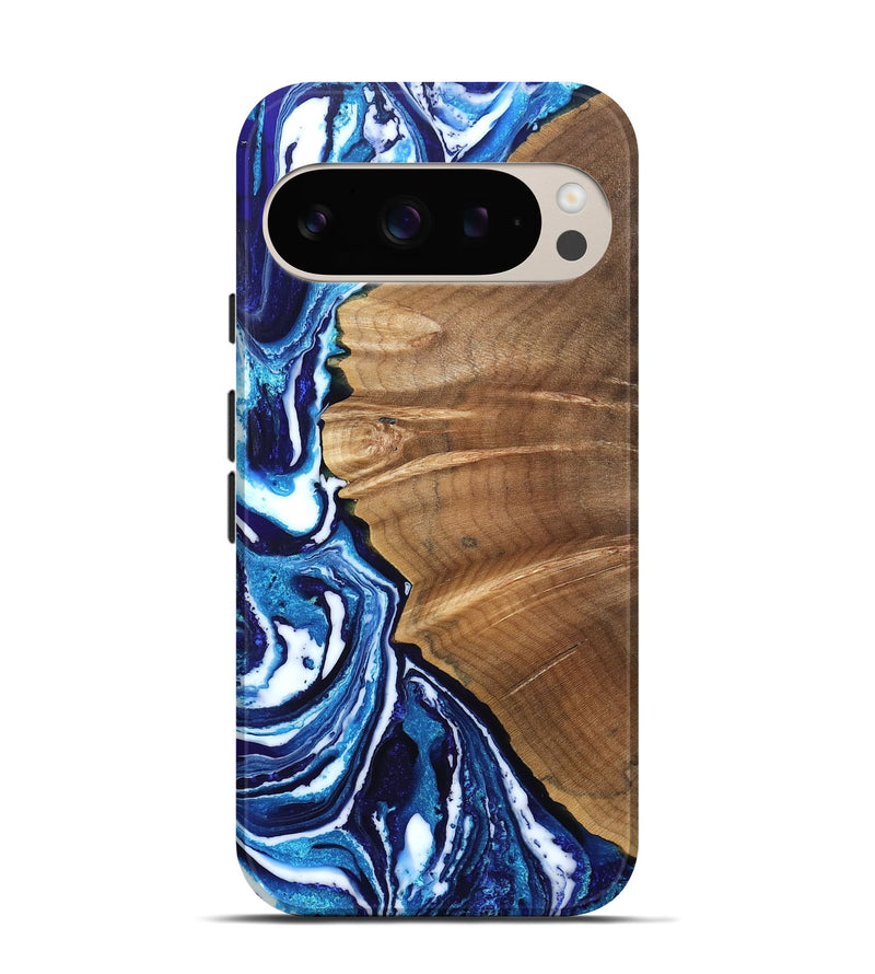 Pixel 9 Wood Live Edge Phone Case - Tamara (Blue, 831284)