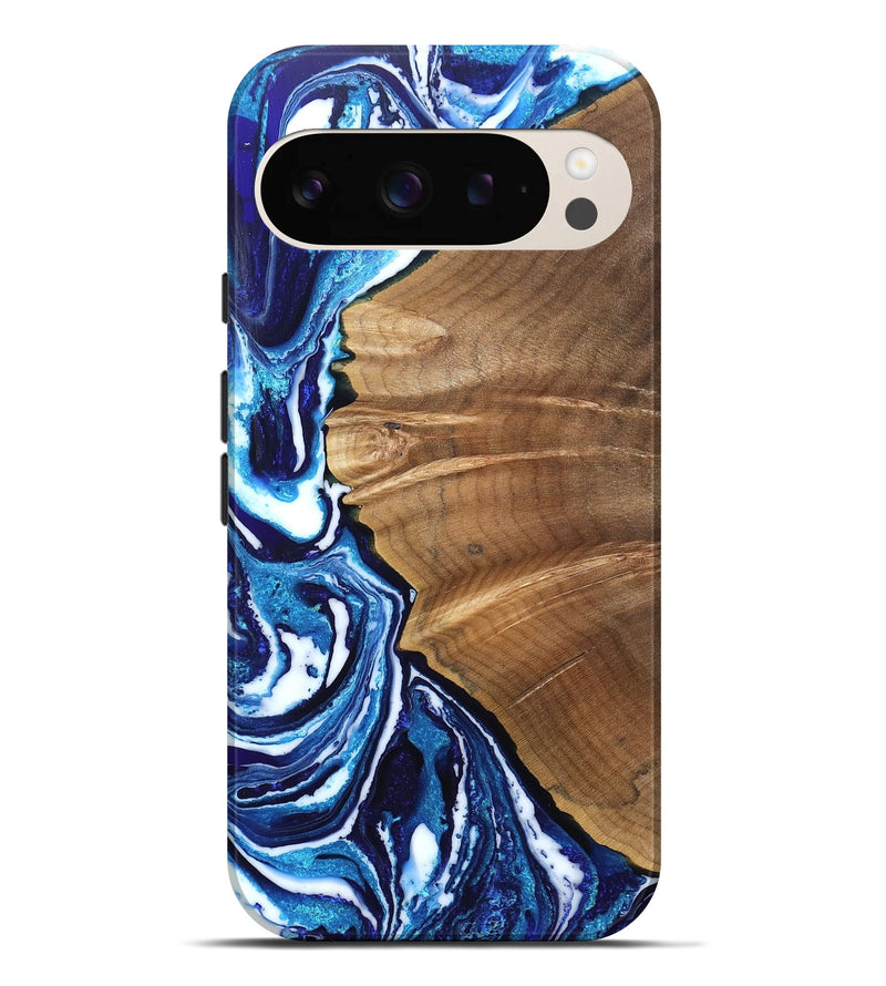 Pixel 9 Pro XL Wood Live Edge Phone Case - Tamara (Blue, 831284)
