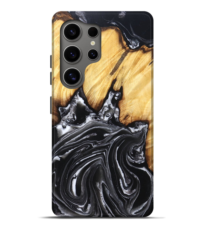 Galaxy S25 Ultra Wood Live Edge Phone Case - Aydin (Black & White, 831288)