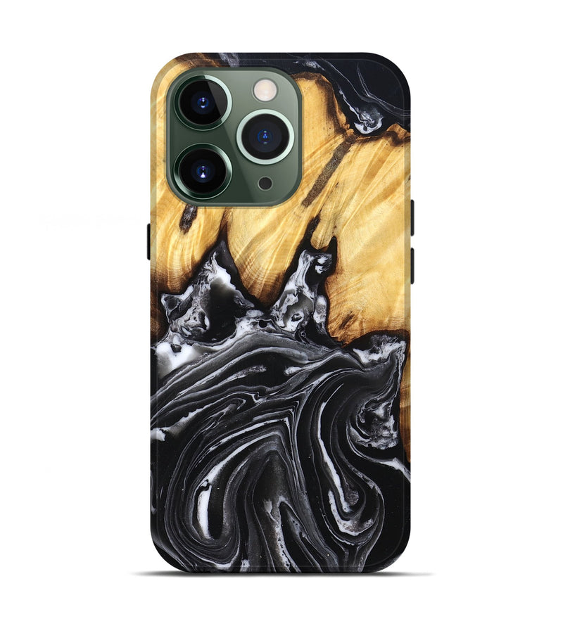 iPhone 13 Pro Wood Live Edge Phone Case - Aydin (Black & White, 831288)