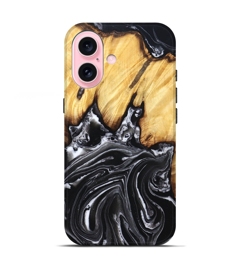 iPhone 17 Wood Live Edge Phone Case - Aydin (Black & White, 831288)