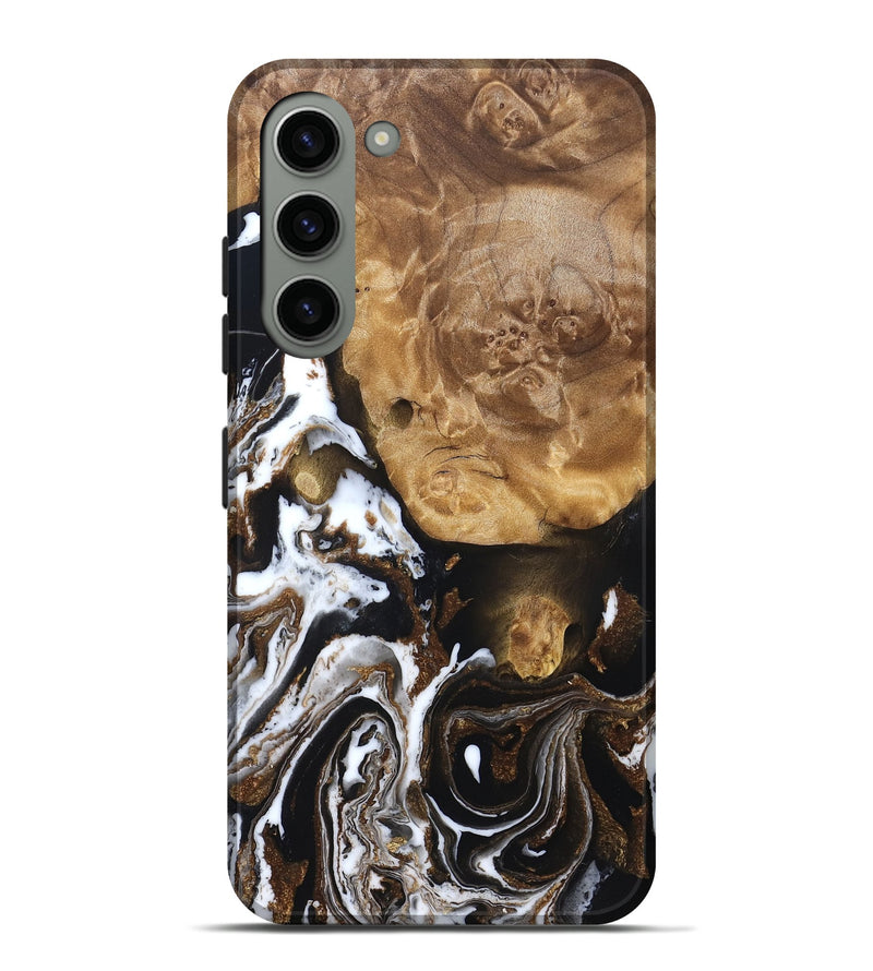 Galaxy S23 Plus Wood Live Edge Phone Case - Lexie (Black & White, 831289)