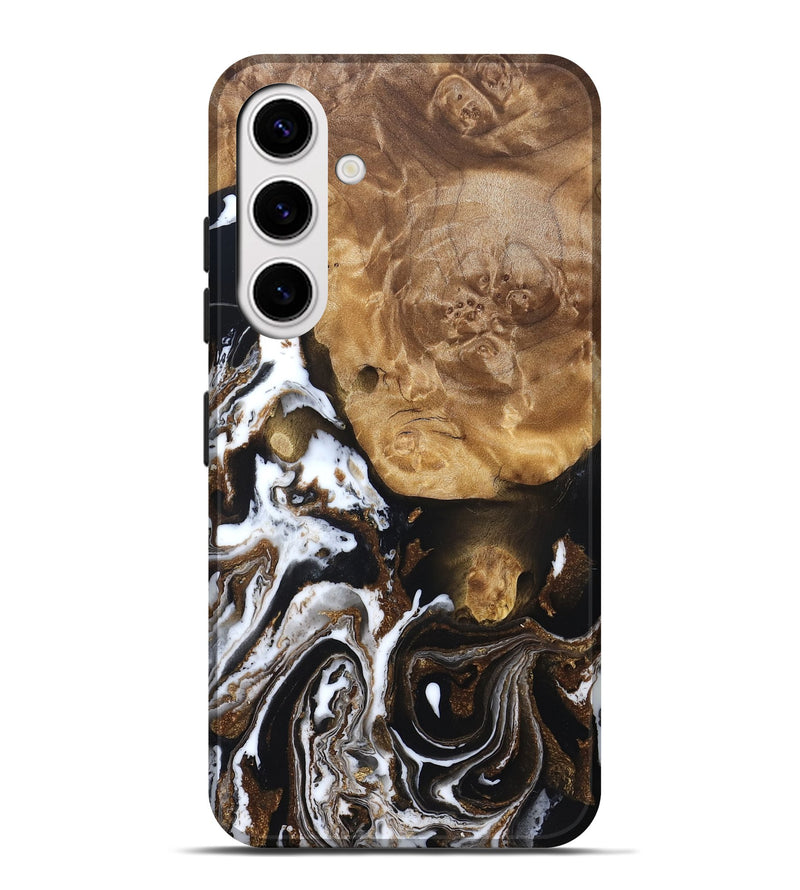 Galaxy S25 Plus Wood Live Edge Phone Case - Lexie (Black & White, 831289)