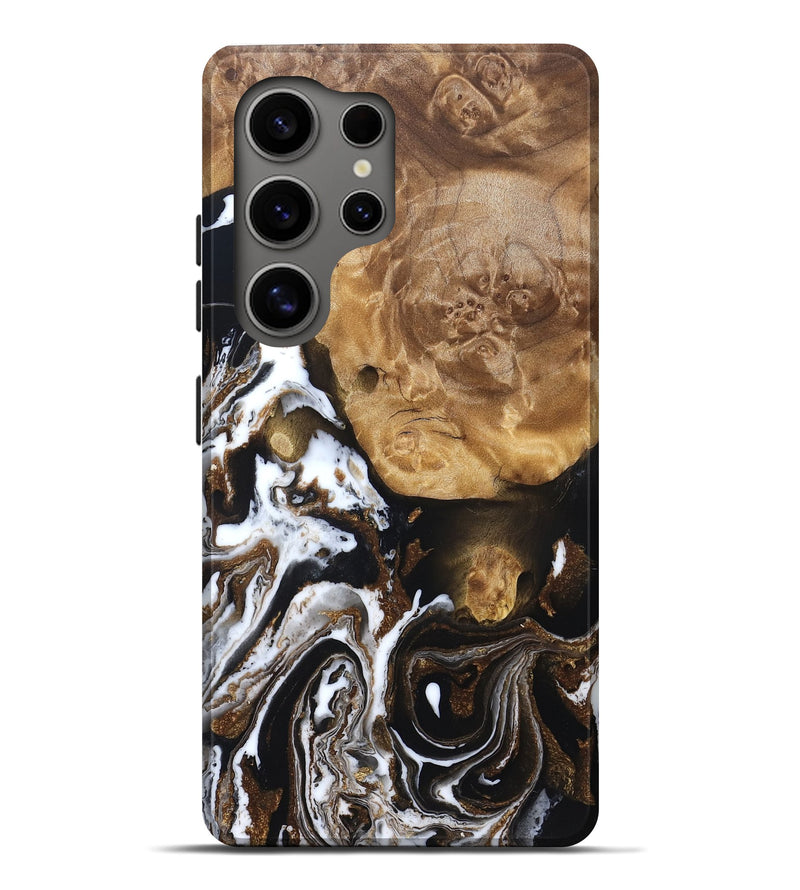Galaxy S25 Ultra Wood Live Edge Phone Case - Lexie (Black & White, 831289)