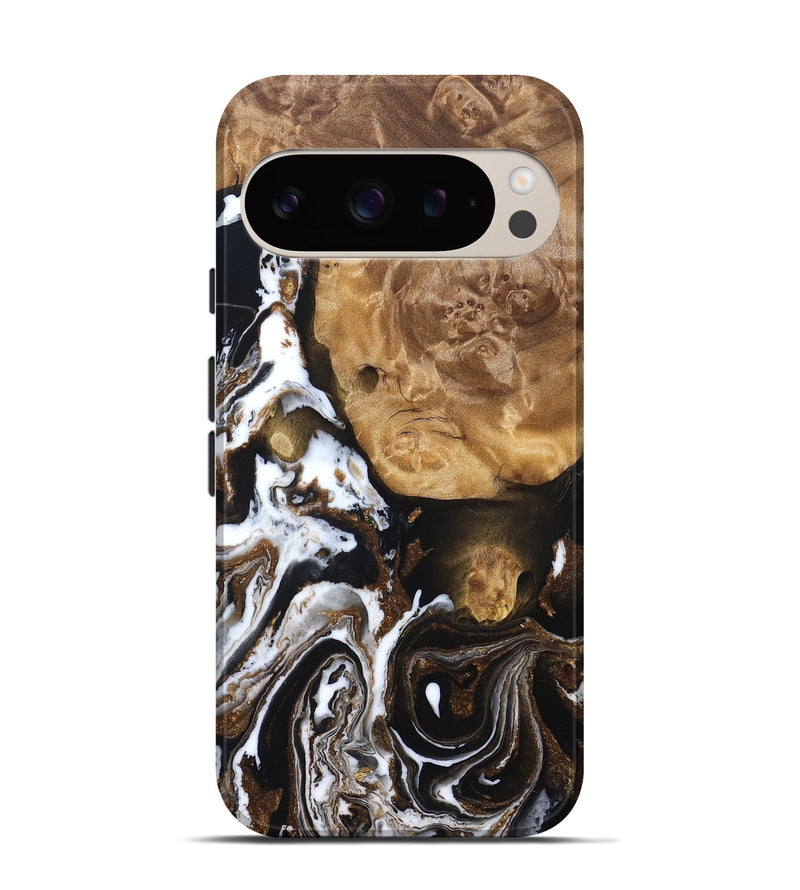 Pixel 9 Pro Wood Live Edge Phone Case - Lexie (Black & White, 831289)