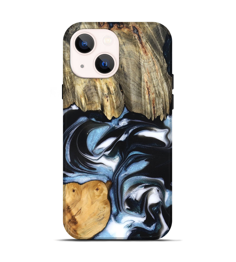 iPhone 14 Wood Live Edge Phone Case - Marco (Blue, 831291)