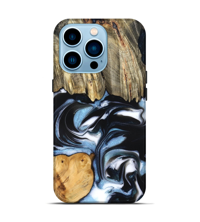 iPhone 14 Pro Wood Live Edge Phone Case - Marco (Blue, 831291)
