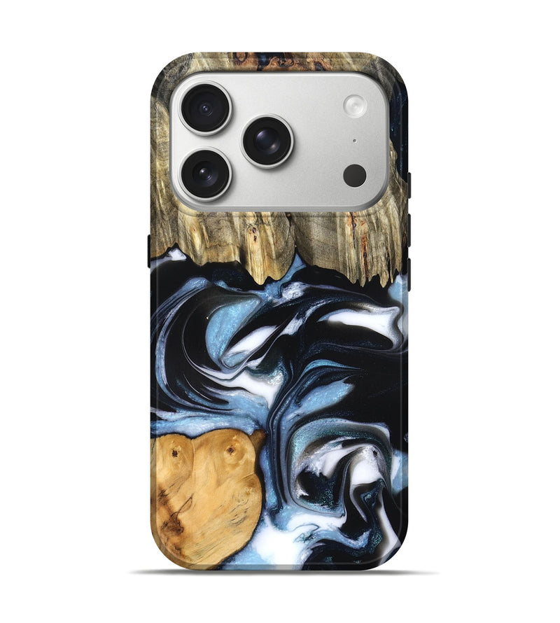 iPhone 17 Pro Wood Live Edge Phone Case - Marco (Blue, 831291)