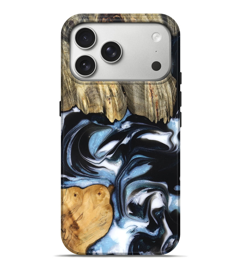 iPhone 17 Pro Max Wood Live Edge Phone Case - Marco (Blue, 831291)