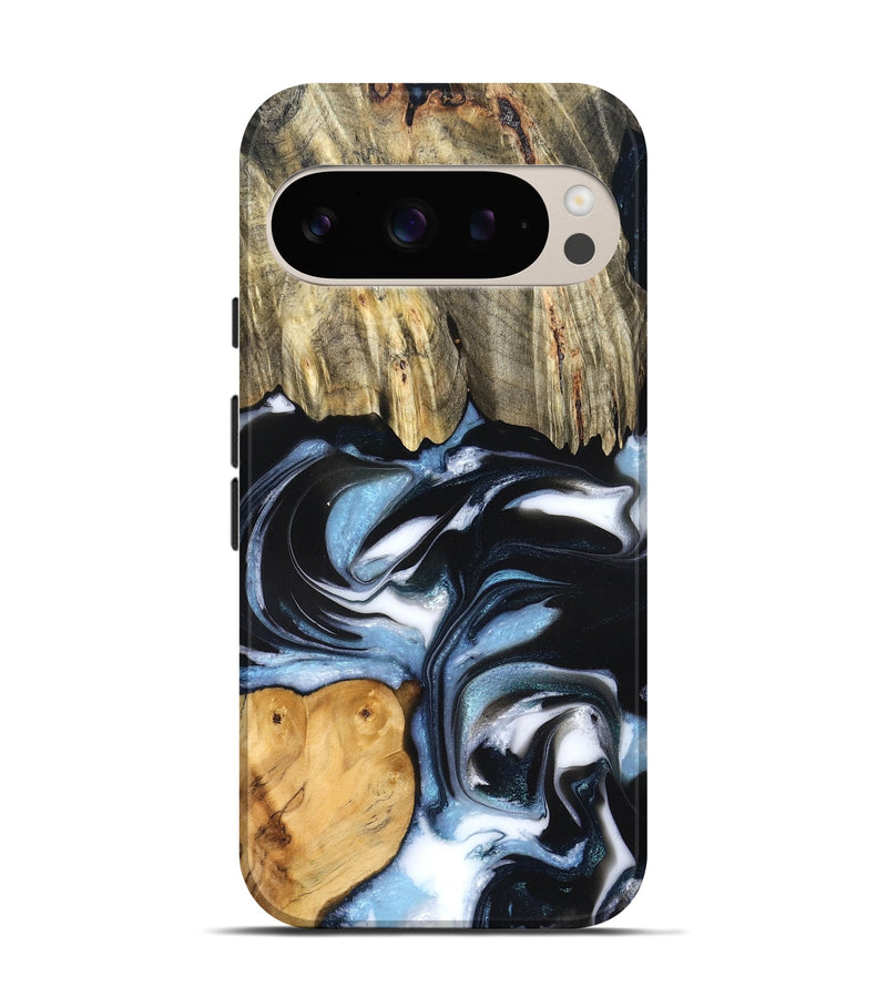 Pixel 9 Wood Live Edge Phone Case - Marco (Blue, 831291)