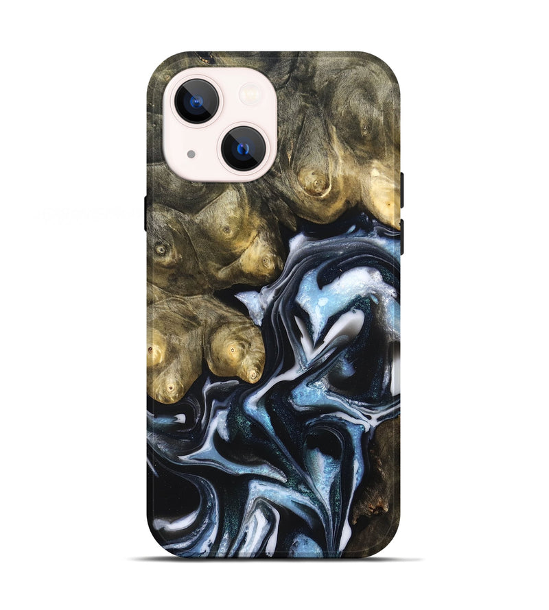 iPhone 13 Wood Live Edge Phone Case - Hudson (Blue, 831327)