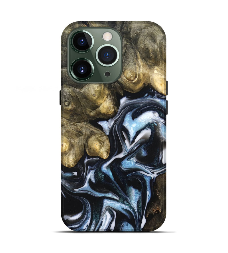 iPhone 13 Pro Wood Live Edge Phone Case - Hudson (Blue, 831327)