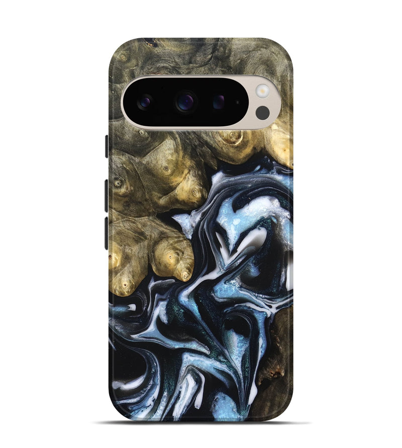 Pixel 9 Pro Wood Live Edge Phone Case - Hudson (Blue, 831327)