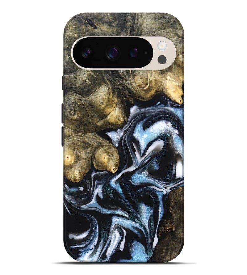 Pixel 9 Pro XL Wood Live Edge Phone Case - Hudson (Blue, 831327)