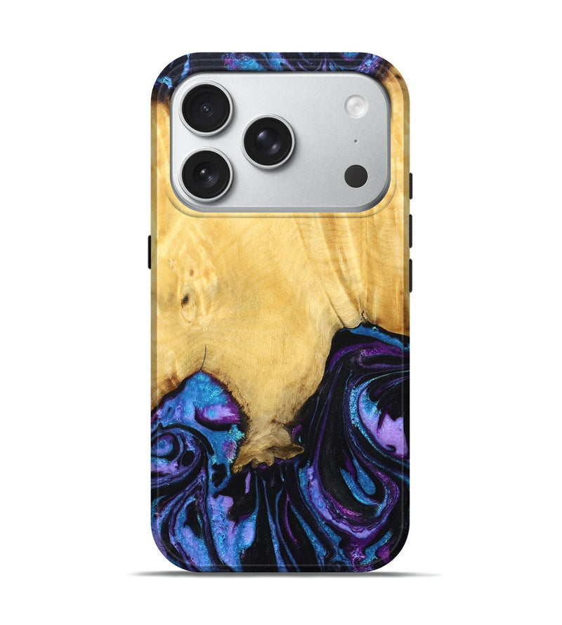 iPhone 18 Pro Wood Live Edge Phone Case - Marlo (Purple, 831328)