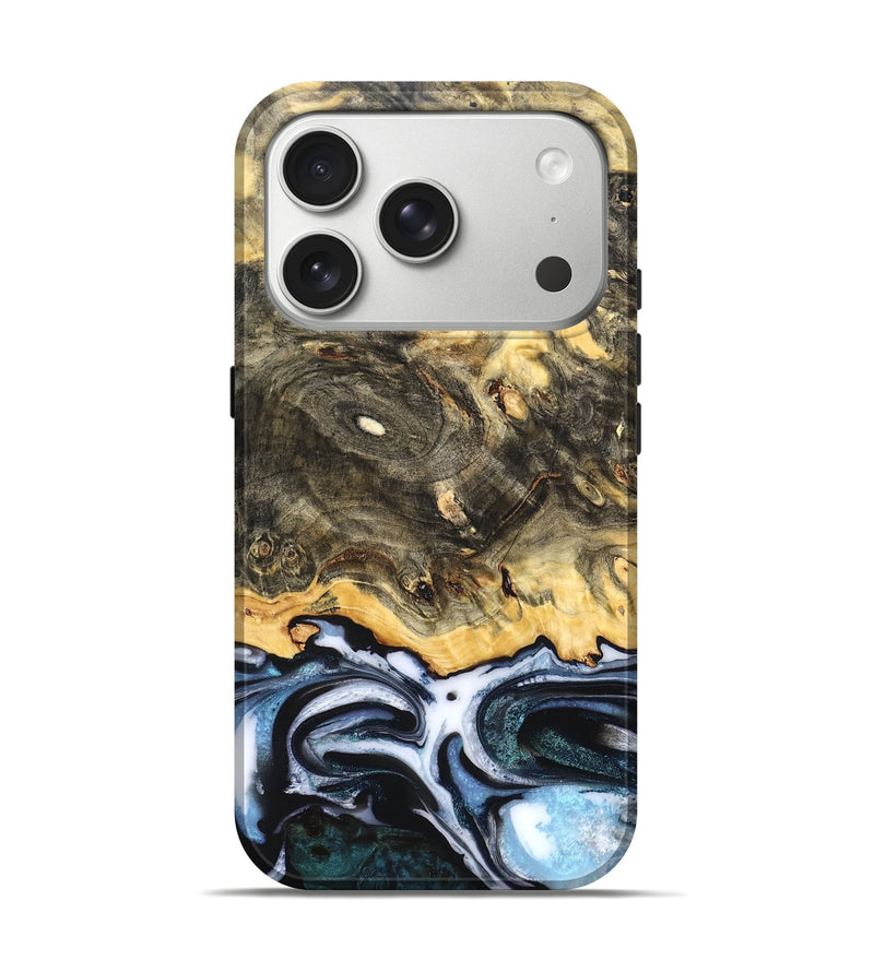 iPhone 17 Pro Wood Live Edge Phone Case - Pinkie (Blue, 831329)