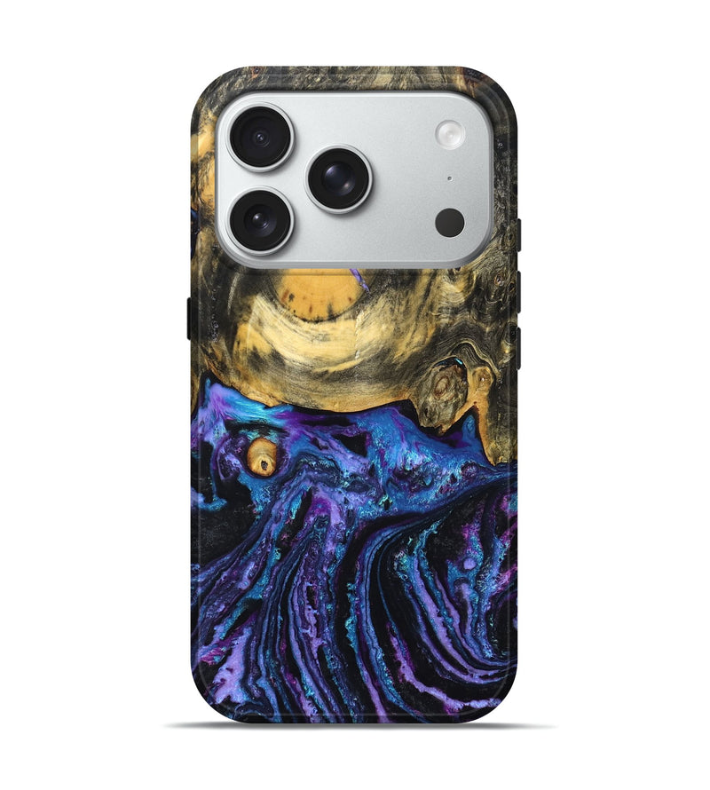 iPhone 18 Pro Wood Live Edge Phone Case - Anjali (Purple, 831332)