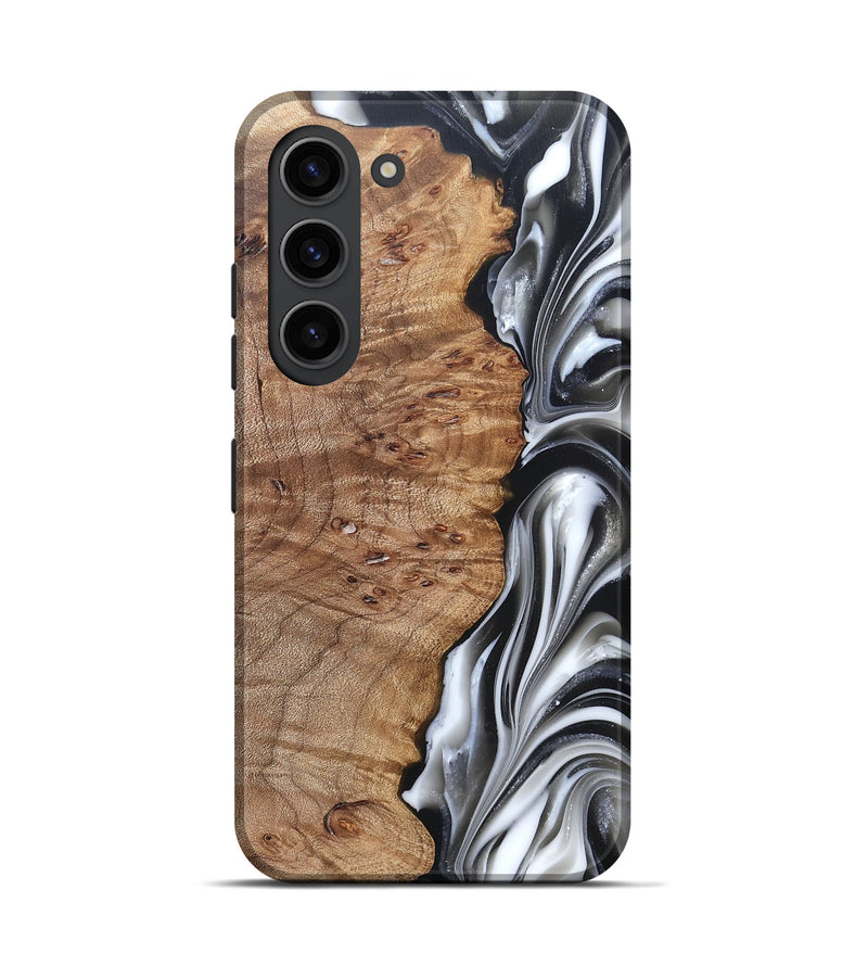 Galaxy S23 Wood Live Edge Phone Case - Sylvia (Black & White, 831334)