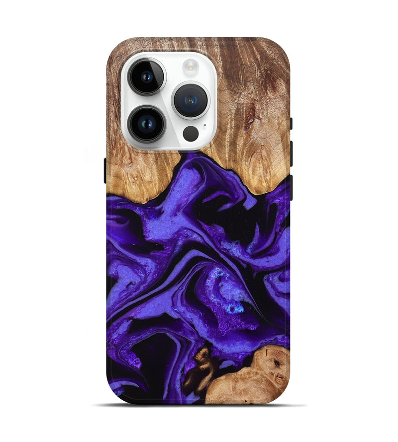 iPhone 15 Pro Wood Live Edge Phone Case - Luann (Purple, 831335)