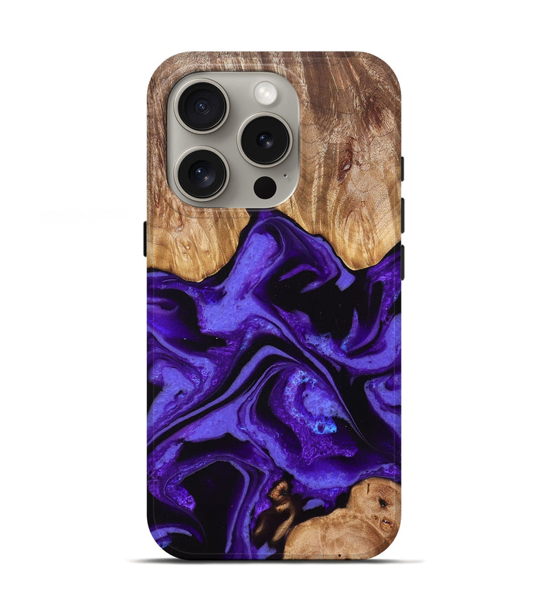 iPhone 16 Pro Wood Live Edge Phone Case - Luann (Purple, 831335)